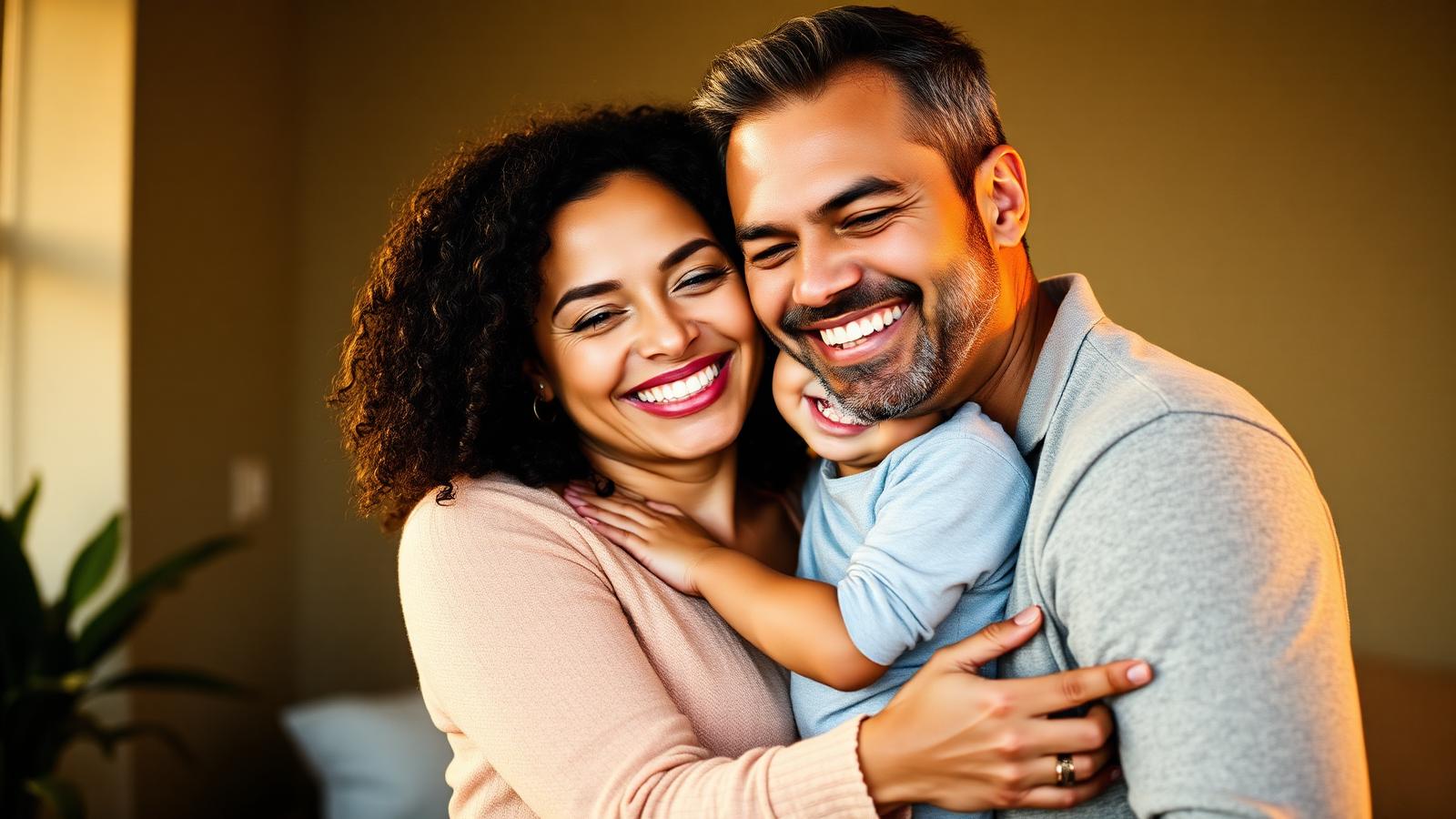 Family embracing
